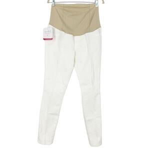 Ingrid & Isabel Maternity Crossover Panel White Skinny Pants Women's Size 14/32
